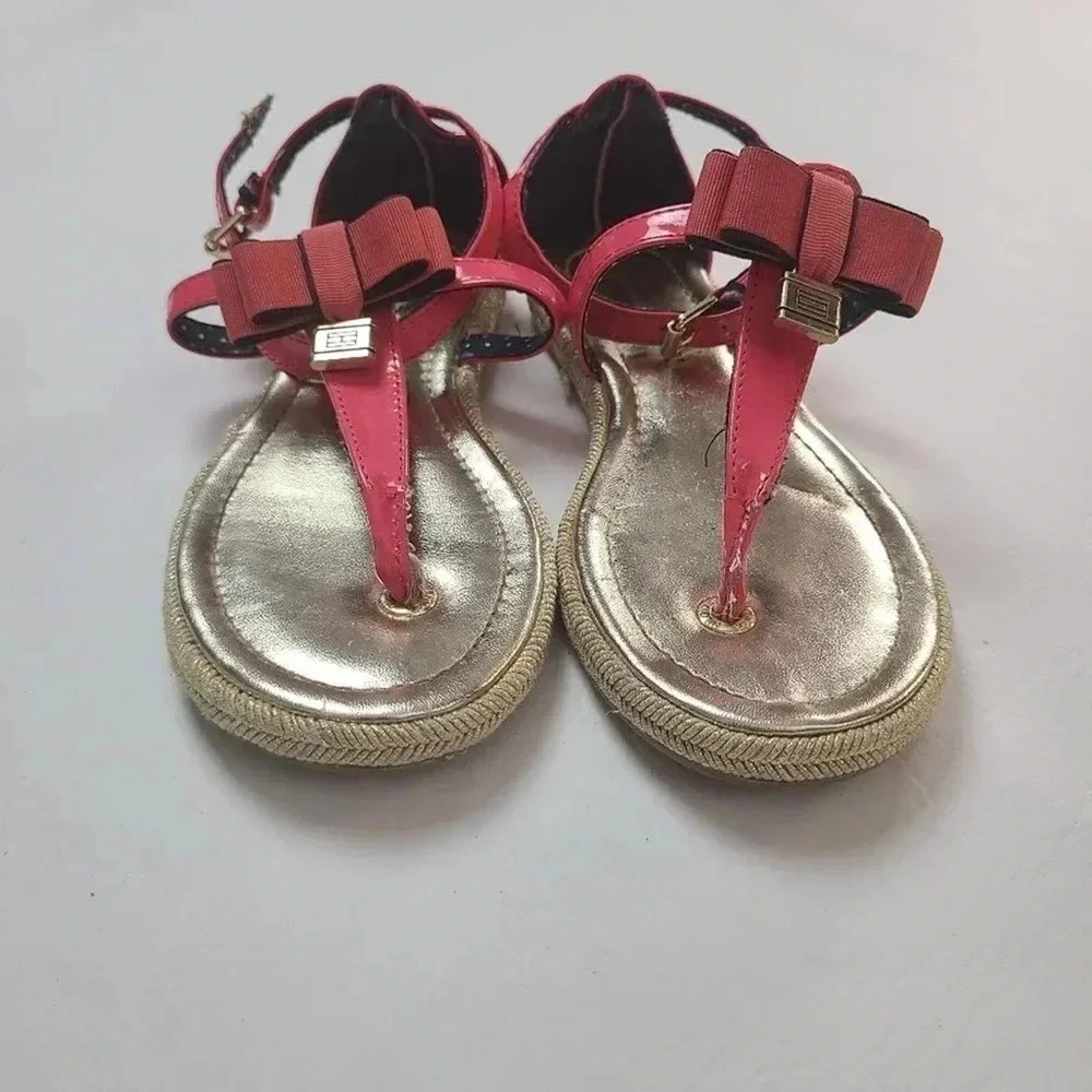 Tommy Hilfiger Pink Patent Leather Girls Sandals - 13